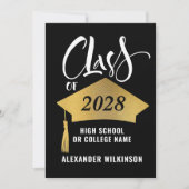 Minimalistisch Gold Afstudeerder Pet Stijlvol Afst Kaart (Voorkant)