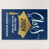 Minimalistisch Gold Afstudeerder Pet Stijlvol Afst Legpuzzel (Horizontaal)