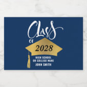 Minimalistisch Gold Afstudeerder Pet Stijlvol Afst Sparkling Wijnetiket (Enkel label)