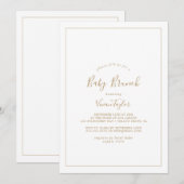 Minimalistisch Gold Baby Brunch Kaart (Voorkant / Achterkant)