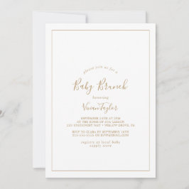 Minimalistisch Gold Baby Brunch Kaart