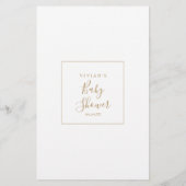 Minimalistisch Gold Baby shower Baby naam Race Gam (Achterkant)