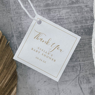 Minimalistisch Gold Baby shower Hartelijk dank Bedankjes Labels