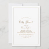 Minimalistisch Gold-Baby shower Kaart (Voorkant)