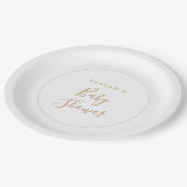Minimalistisch Gold-Baby shower Papieren Bordje (Gekanteld)