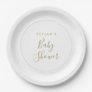 Minimalistisch Gold-Baby shower Papieren Bordje
