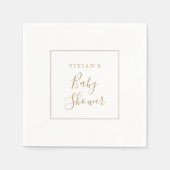 Minimalistisch Gold-Baby shower Servet (Voorkant)