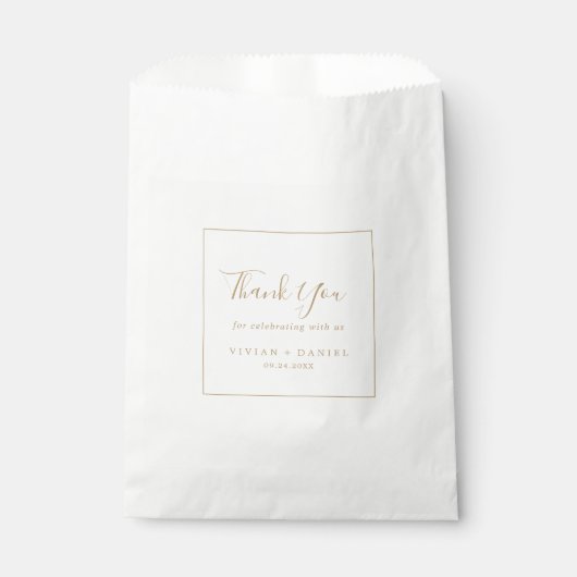 Minimalistisch Gold Bedankt voor je bruiloft Bedankzakje (Voorkant)