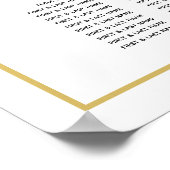 Minimalistisch Gold Black White Wedding Seating Ch Poster (Hoek)