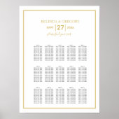 Minimalistisch Gold Black White Wedding Seating Ch Poster (Voorkant)
