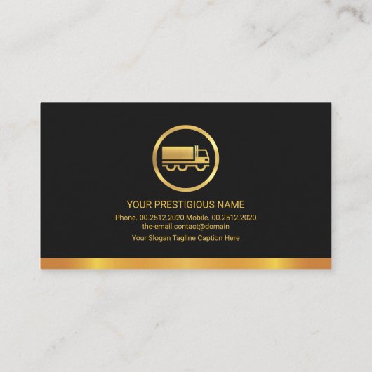 Minimalistisch Gold Border Line Logistics Transpor Visitekaartje (Achterkant)