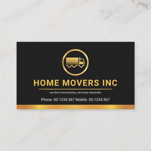Minimalistisch Gold Border Line Logistics Transpor Visitekaartje (Voorkant)
