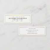 Minimalistisch Gold Border met Monogram Mini Visitekaartje (Voorkant / Achterkant)