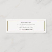 Minimalistisch Gold Border met Monogram Mini Visitekaartje (Achterkant)