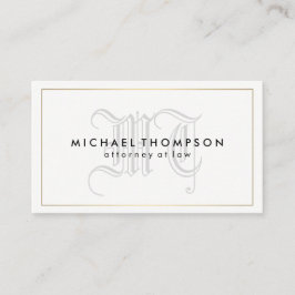 Minimalistisch Gold Border met Monogram Visitekaartje