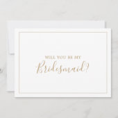 Minimalistisch Gold Bridesmaid-voorstel Kaart (Voorkant)