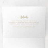 Minimalistisch Gold Drievoudig schrijven Vouw het  Drieluik Uitnodiging (Binnenzijde eerst)