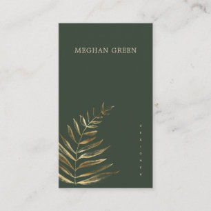 Minimalistisch Gold Faux Foil Foliage Visitekaartj Visitekaartje