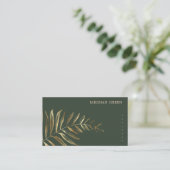 Minimalistisch Gold Faux Folie Foliage Visitekaart Visitekaartje (Staand voorkant)