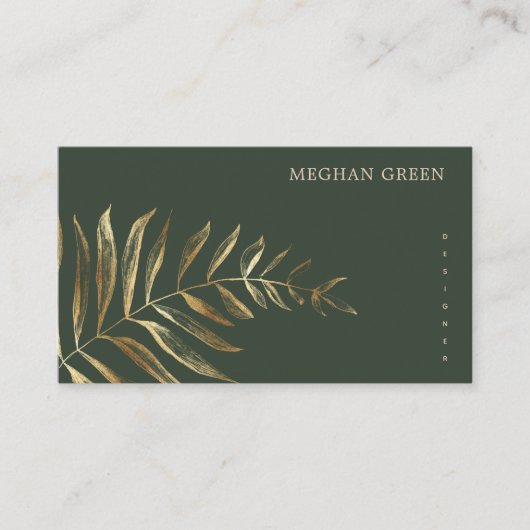 Minimalistisch Gold Faux Folie Foliage Visitekaart Visitekaartje (Voorkant)