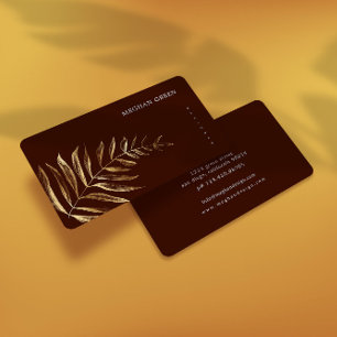Minimalistisch Gold Faux Folie Foliage Visitekaart Visitekaartje