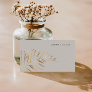 Minimalistisch Gold Faux Folie Foliage Visitekaart Visitekaartje