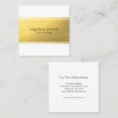 Minimalistisch Gold Foil Square Visitekaartje (Voorkant / Achterkant)