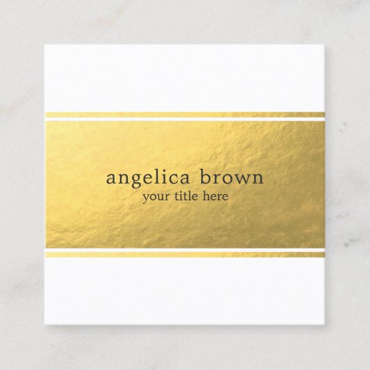 Minimalistisch Gold Foil Square Visitekaartje (Voorkant)
