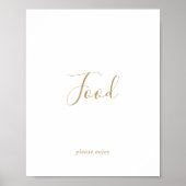 Minimalistisch Gold Food Table Sign Poster (Voorkant)