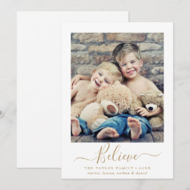 Minimalistisch Gold Gelieve Religieuze Foto Feestdagenkaart