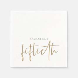 Minimalistisch Gold Handwriting Style, vijftigste Servet