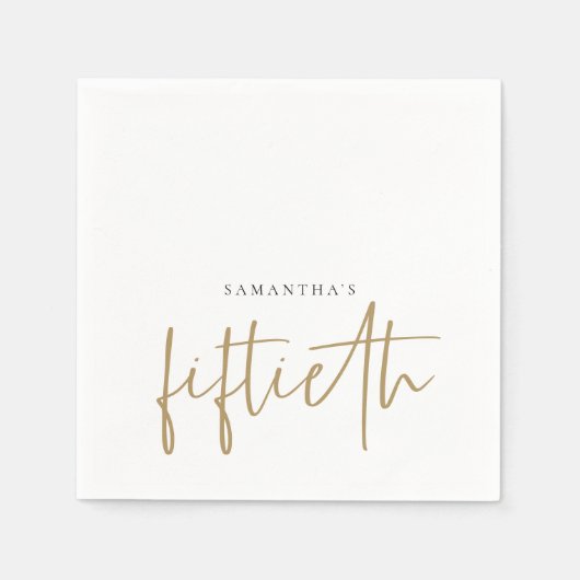 Minimalistisch Gold Handwriting Style, vijftigste Servet (Voorkant)