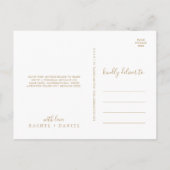 Minimalistisch Gold Hartelijk dank Briefkaart (Achterkant)