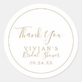 Minimalistisch Gold Hartelijk dank Vrijgezellenfee Ronde Sticker (Voorkant)