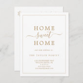 Minimalistisch Gold Home Sweet Home-verkeer Aankondigingskaart (Voorkant / Achterkant)