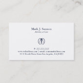 Minimalistisch Gold Justice Logo, Royal Blue Back Visitekaartje (Achterkant)