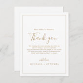 Minimalistisch Gold-Lijst Hartelijk dank Briefkaart (Voorkant / Achterkant)