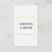 Minimalistisch Gold-Lijst met stripes Visitekaartje (Voorkant)