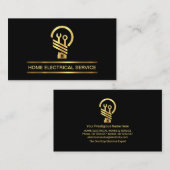 Minimalistisch Gold Line Electric Light Bulk Visitekaartje (Voorkant / Achterkant)