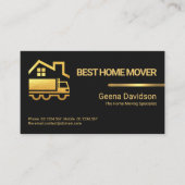 Minimalistisch Gold Line Home Moving Transport Visitekaartje (Voorkant)