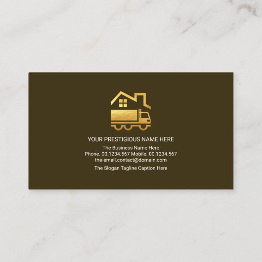 Minimalistisch Gold Line Monogram Home Moving Visitekaartje (Achterkant)