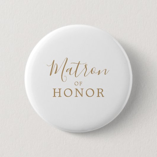 Minimalistisch Gold Matron van Honor Vrijgezellenf Ronde Button 5,7 Cm (Voorkant)