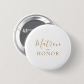 Minimalistisch Gold Matron van Honor Vrijgezellenf Ronde Button 5,7 Cm (Voorkant /achterkant)