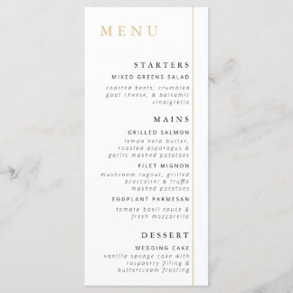 Minimalistisch Gold Menu-Kaart Menu