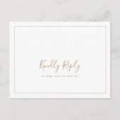 Minimalistisch Gold Menu Keuze RSVP-Briefkaart (Voorkant)