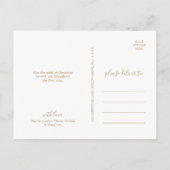 Minimalistisch Gold Merry-kerstportret Foto Feestdagenkaart (Achterkant)