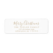 Minimalistisch Gold Merry-kerstretouradres Etiket (Voorkant)