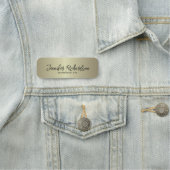 Minimalistisch Gold Metallic Modern Chic Fancy Scr Naamplaatje (In situ)