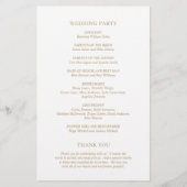 Minimalistisch Gold Modern huwelijksprogramma (Achterkant)