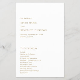 Minimalistisch Gold Modern huwelijksprogramma